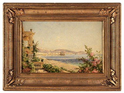 Lot 147 - Garaud (Gustave Césare, 1844-1914). View on the Mediterranean coast, probably Nice