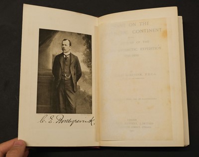 Lot 10 - Borchgrevink (Carsten). First on the Antarctic Continent, 1st edition, London: George Newnes, 1901