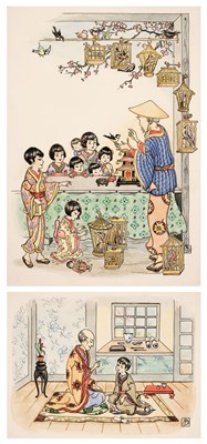 Lot 749 - Dawson (Marjorie, early 20th century). Original Illustrations for Takeo and the Wish