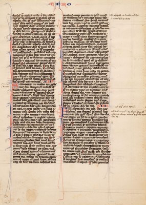 Lot 268 - Illuminated leaf. An illuminated Bible leaf, France, c.1270