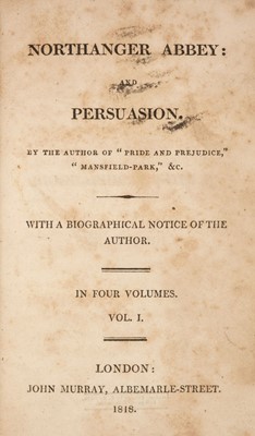 Lot 585 - Austen, Jane. Northanger Abbey: and Persuasion, 1818