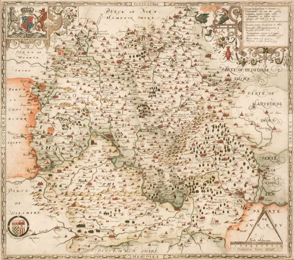 Lot 181 - Oxford, Buckinghamshire & Berkshire. Saxton (Christopher), Oxonii buckinghamiae et berceriae.., 1579