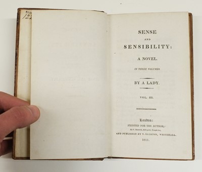 Lot 580 - Austen, Jane. Sense and Sensibility: A Novel, 3 volumes, 1st edition, 1811