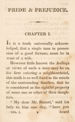 Lot 581 - Austen, Jane. Pride and Prejudice: A Novel... 3 volumes, 1st edition, 1813