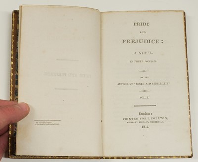 Lot 581 - Austen, Jane. Pride and Prejudice: A Novel... 3 volumes, 1st edition, 1813