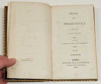 Lot 581 - Austen, Jane. Pride and Prejudice: A Novel... 3 volumes, 1st edition, 1813