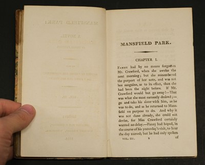 Lot 582 - Austen, Jane. Mansfield Park: A Novel... 3 volumes, 1st edition,  1814