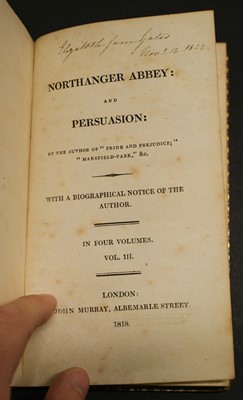 Lot 584 - Austen, Jane. Northanger Abbey: and Persuasion. 4 volumes, 1st edition, John Murray, 1818