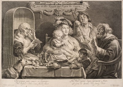 Lot 34 - Bolswert (Schelte Adamsz.). The Family Concert,  after Jordaens, engraving, circa 1638