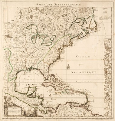 Lot 131 - North America. Le Rouge (George L.), Amerique Septentrionale suivant la Carte Pople..., 1742