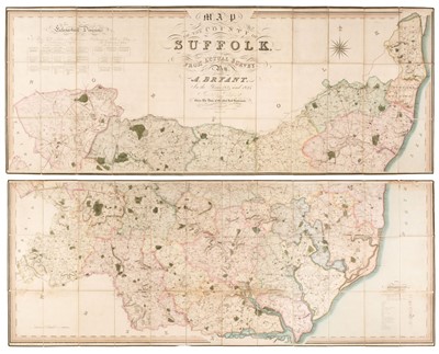 Lot 150 - Suffolk. Bryant (Andrew), Map of the County of Suffolk from actual survey..., 1826