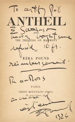 Lot 804 - 1909 Pound (Ezra). Personae, 1909..., and one other