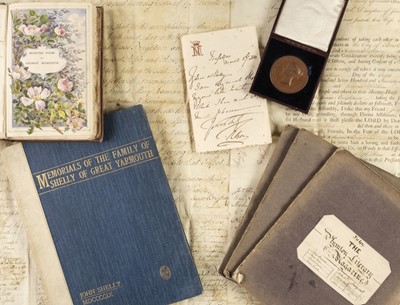 Lot 181 - Shelly family. Archive of documents, letters and notebooks, 19th-early 20th c.