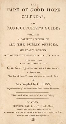 Lot 31 - Ross (George). The Cape of Good Hope Calendar, and Agriculturist's Guide, 1st edition, 1819