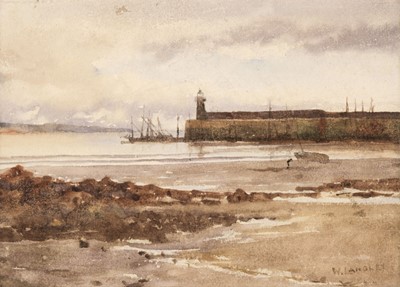 Lot 128 - Langley (William, 1852-1922). Old Newlyn Quay