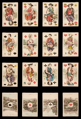 Lot 479 - German playing cards. Swiss Canton Costumes, Frankfurt am Main: C.L. Wüst, circa 1850, & 4 others