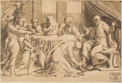 Lot 26 - Gandini (Alessandro, active 1545-1565). Christ in the House of Simon the Pharisee, woodcut