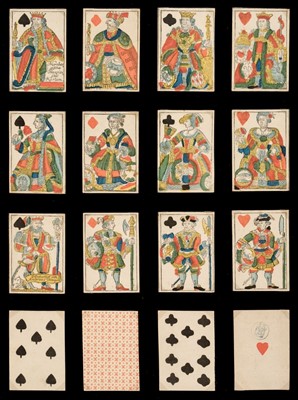 Lot 252 - German playing cards. Non-standard Paris-type pattern, Nürnberg: Andreas Haupold, circa 1810