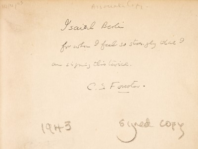 Lot 843 - 1943. Forester (C.S). The Ship, presentation copy, Boston: Little Brown and Company, 1943