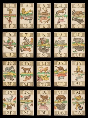 Lot 239 - German playing cards. Cego animal tarock pack, probably Frankfurt: unknown maker, c.1820, & 3 others