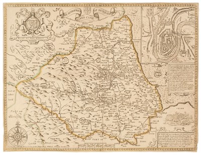 Lot 33 - Durham. Speed (John), The Bishoprick and Citie of Durham, Henry Overton, circa 1720