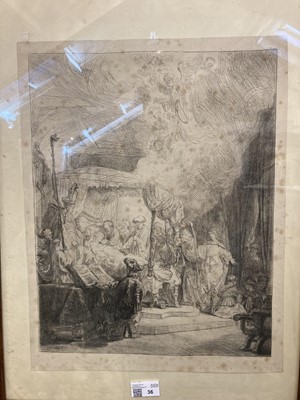 Lot 36 - Rembrandt (Harmensz. van Rijn, 1606-1669). The Death of the Virgin, 1639