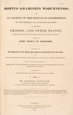 Lot 66 - Sinclair (George). Hortus Gramineus Woburnensis, 1816