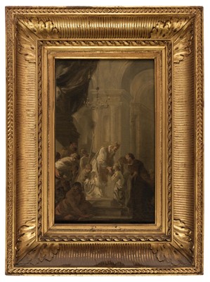 Lot 7 - Subleyras (Pierre, 1699-1749), The Visitation; and The Presentation, oils on panel