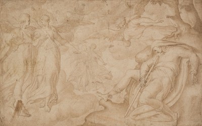 Lot 14 - A. van Blocklandt (1532-1583). The Dream of Jacob, circa 1570, pen and ink and wash