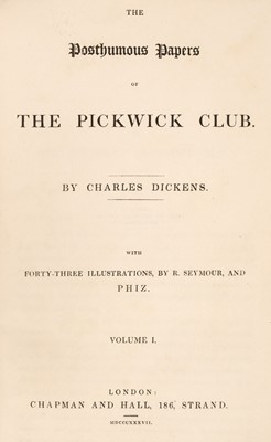 Lot 320 - Dickens (Charles). The Posthumous Papers of the Pickwick Club, 2 volumes, 1837