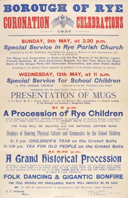 Lot 275 - 1937 George VI. A group of 8 billboard posters relating to the Coronation of King George VI, 1937