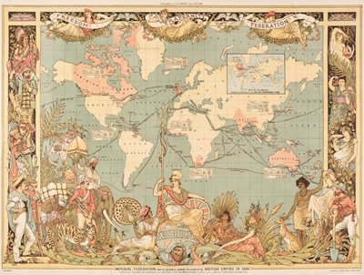 Lot 268 - 1886 World Map. Imperial Federation, Map of the World showing the extent of the British Empire