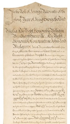 Lot 315 - Roll of Foreign Accounts. Examined copy, from the roll of foreign accounts of 48 George III