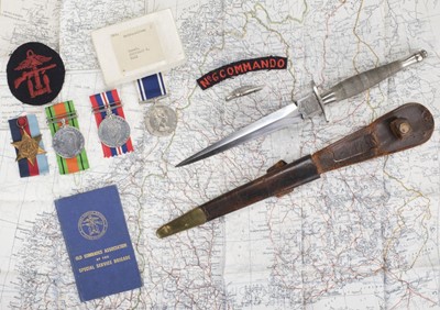 Lot 70 - Fighting Knife. A WWII collection belonging to Corporal R.G. Wall, No 6 Commando