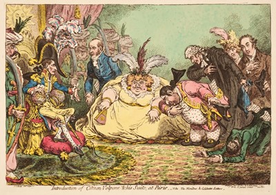 Lot 210 - Gillray (James). Introduction of Citizen Volpone & his Suite at Paris, H. Humphrey, 1802
