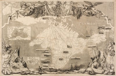 Lot 9 - Crimean War. An album containing numerous engravings and maps, circa 1860