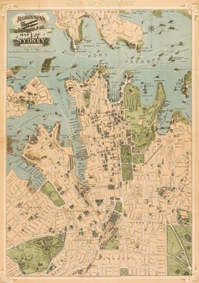 Lot 142 - Sydney. Robinson (H. E. C.), Robinson's Aeroplane Map of Sydney, published Sydney, circa 1910