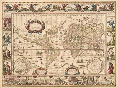 Lot 136 - World. Blaeu (W. J.), Nova Totius Terrarum Orbis Geographica ac Hydrographica Tabula..., 1635 - 58
