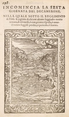 Lot 258 - Boccaccio (Giovanni). Il Decamerone di Messer Giovanni Boccaccio, 1590