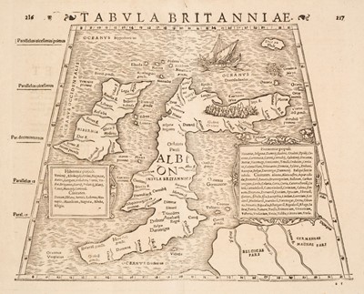 Lot 88 - British Isles. Muster (Sebastian). Tabula Britanniae [1578 but a 1621 edition]