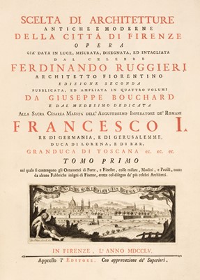 Lot 344 - Ruggieri (Francesco). Scelta di Architetture Antiche e Moderne di Firenze, 4 volumes in 2, 1755