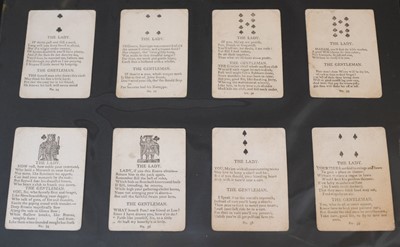 Lot 471 - English fortune telling pack. Love fortune cards, 1784