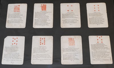 Lot 471 - English fortune telling pack. Love fortune cards, 1784