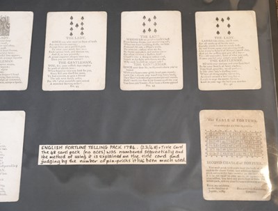 Lot 471 - English fortune telling pack. Love fortune cards, 1784
