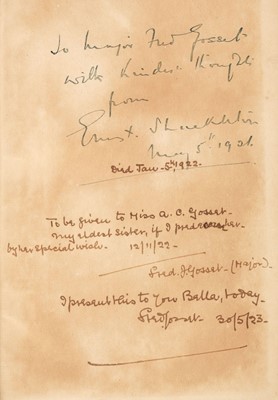 Lot 162 - Shackleton (Ernest). South, presentation copy, London: William Heinemann, 1920