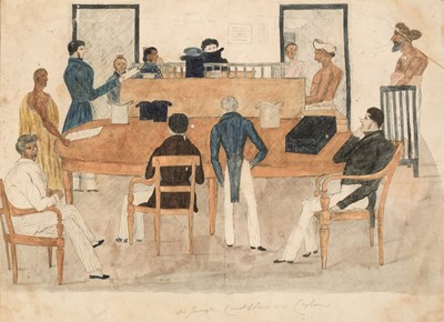 Lot 164 - Ceylon. Scrap album containing sketches & watercolours relating to Ceylon, & misc. prints, 19th c.
