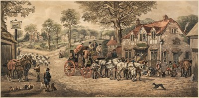 Lot 289 - Alken (Henry, after). [Changing Horses at the Plough & Halt at the Black Swan, 1882]