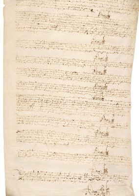 Lot 174 - Medieval Normandy. Two rentals (aveus) of the fee of Quartot (Cartot), 16th century