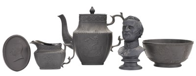 Lot 551 - Duke of Wellington. A mixed collection of Wellington related black basalt