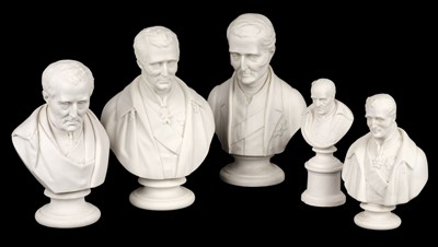 Lot 538 - Duke of Wellington. A collection of parian ware bust of the Duke of Wellington